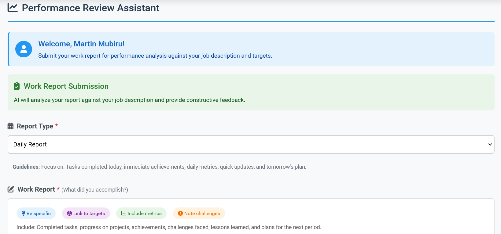 Perfromance Review Tool